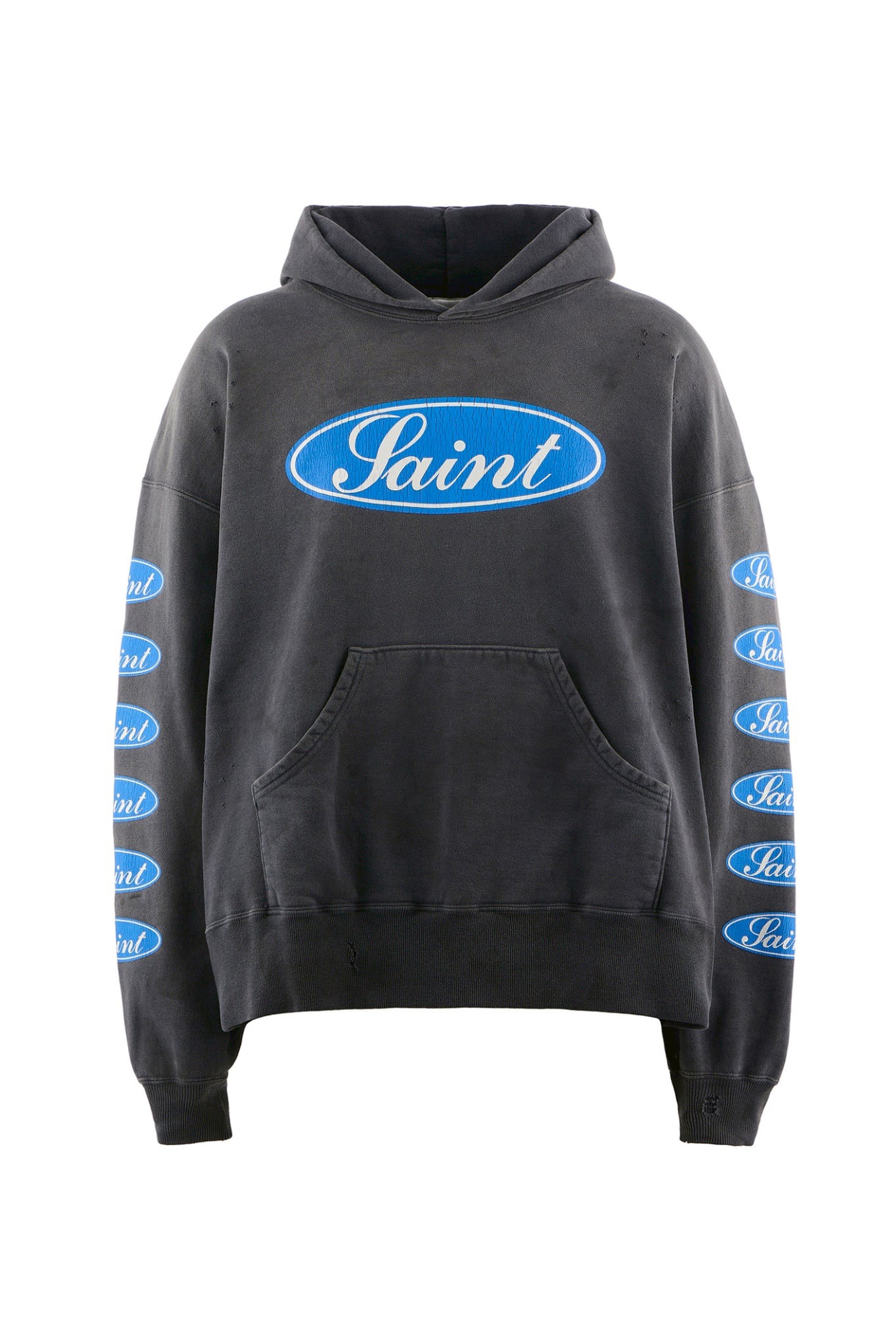 P359 Blue Saint printed hoodie
