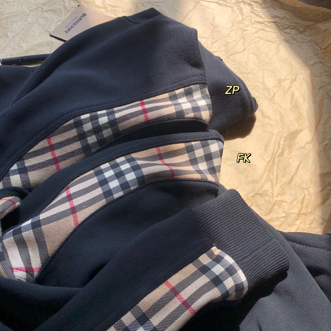 349 BR拼接格纹帽衫黑色 · image 5