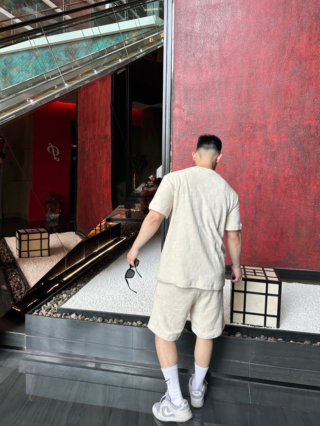 P309 棋盘格提花短裤 杏色 · image 21
