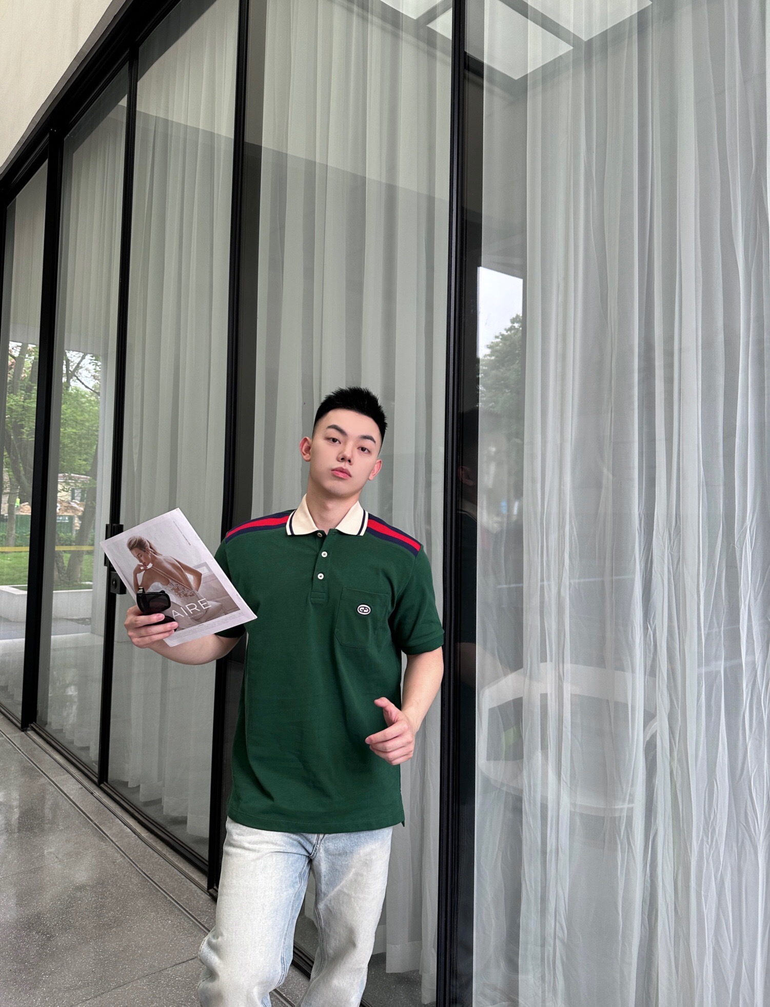 P339  红绿织带POLO衫 绿色 · image 17