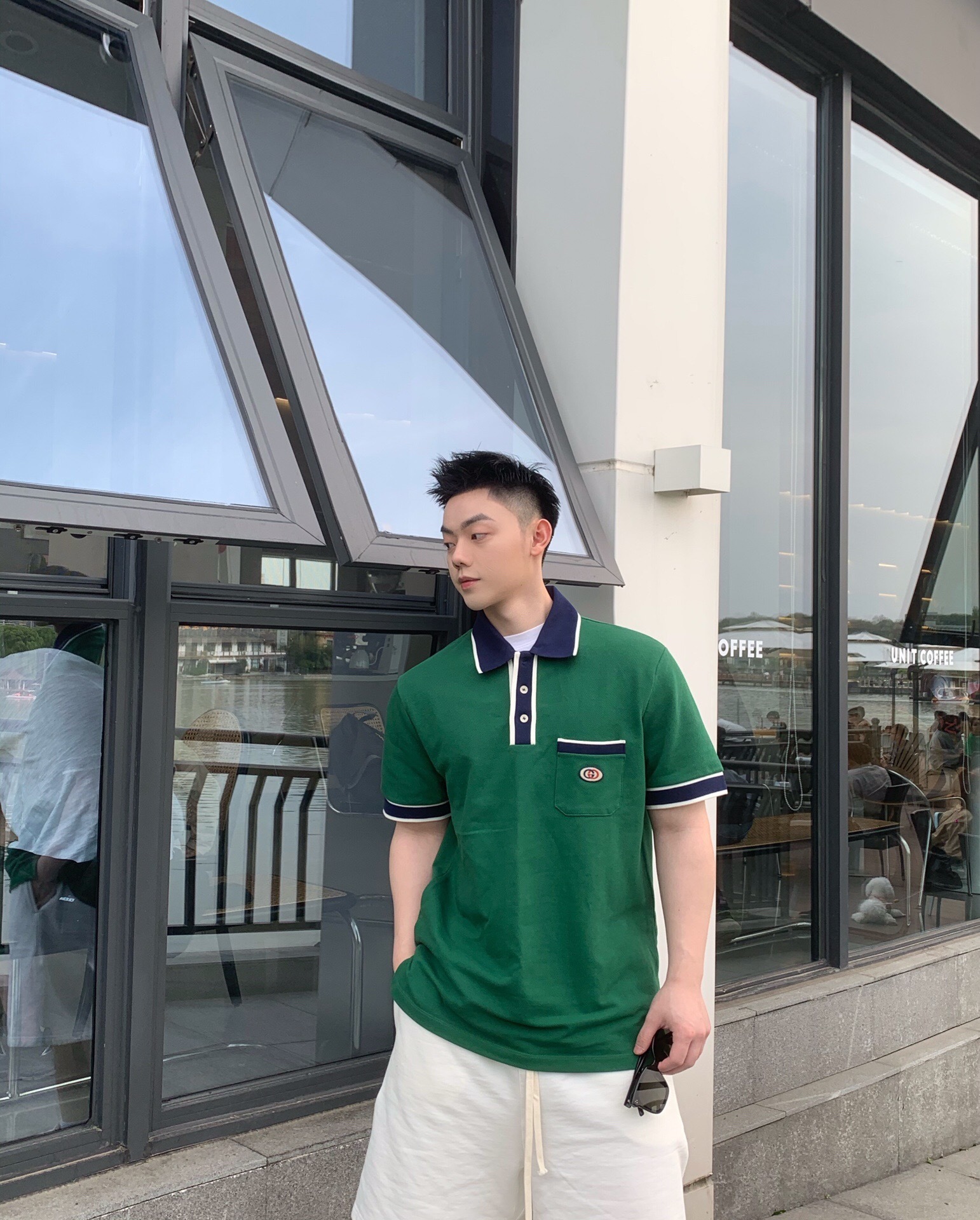 P289 绿色蓝白条POLO衫 · image 16