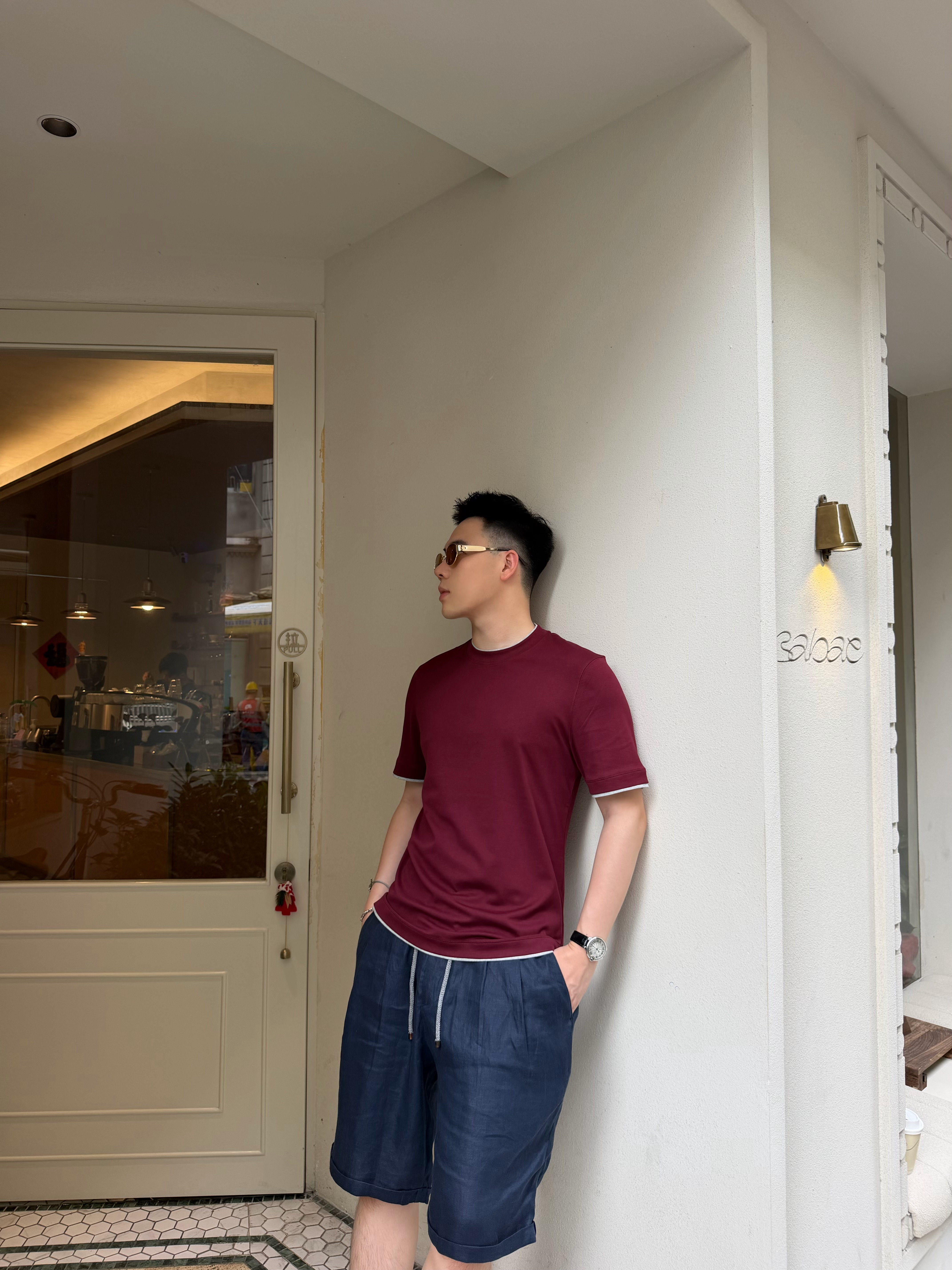 P259 假两件T恤酒红色 · image 17